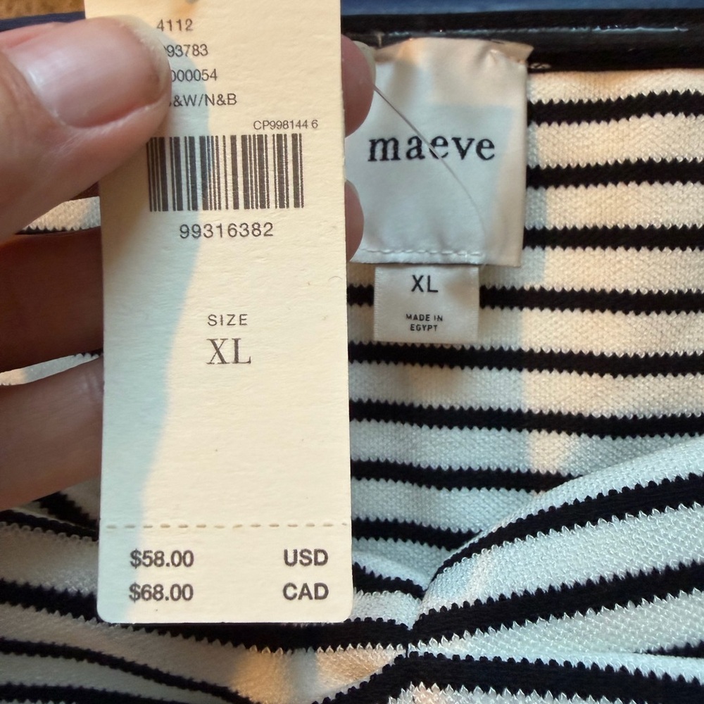 Maeve Ruched Striped Tube Top - XL - Picture 4 of 4